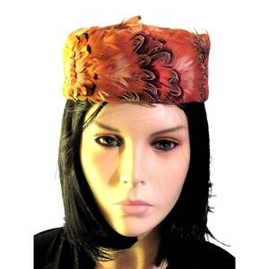 Vintage Roberta Bernays Feather Hat Union Made